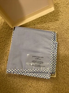 Pottery Barn Kids Chambray Servietten Set 4 Blau Gingham Borte 12" Neu  - Bild 1 von 3