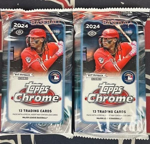 2024 Topps Chrome Baseball 2 Sealed Jumbo Box Pack Lot - 26 Cards - Picture 1 of 1
