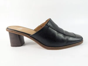 Kin Black Leather Mid Heel Mules Uk 6 Eu 39 - Picture 1 of 6