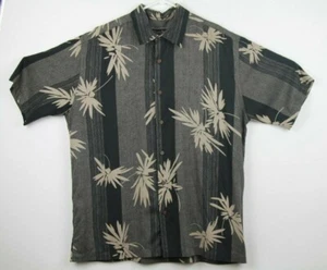 Ocean Pacific Menswear Sz Large Short Sleeve Botton Up Hawaiian Striped Floral - Picture 1 of 7