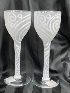Fabulous Pair of Unique Wine glass From Barneys New York W/Tags - Picture 1 of 23