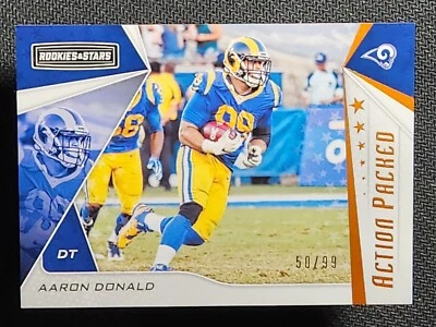 2019 Panini Rookies & Stars AARON DONALD #AP-AD Action Packed Orange /99-Rams - Image 1 of 3