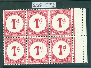 SG D1bb Basutoland 1933-52. 1d carmine, watermark multiple crown CA, marginal... - Picture 1 of 2