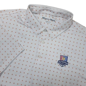 Mizzen + Main Herren Large Weiß All Over Performance Stretch Polo Kurzarm - Bild 1 von 6