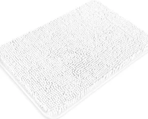 Yeaban White Bathroom Rugs Thick Chenille Bath Mats | Absorbent And Washable Rug - Picture 1 of 7