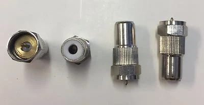 10Pcs of  F-Type Coaxial Coax Plug Male to RCA Jack Female Adapter - Image 1 of 3