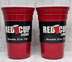 RED CUP LIVING Reusable 32 oz. PARTY Cup #4036 Set of 2 Doublewall READ!! - Picture 1 of 10