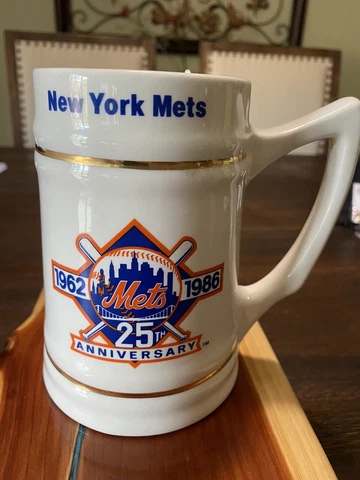 Vintage New York Mets  25th Anniversary All-time Team Beer Stein Limited Ed Cover