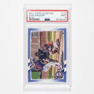 2021 Topps UK Edition Alex Kirilloff #172 Blue Rookie /75 Twins PSA 9! POP 1! - Picture 1 of 2