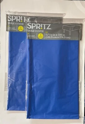 TABLE COVER Solid Table Cover Navy Blue - Spritz Size: 108"L x 52.2"W 2 PACK - Image 1 of 4