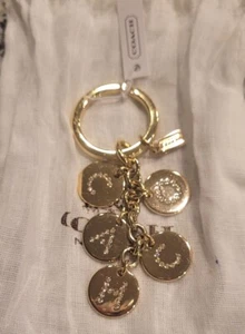 NWT COACH 69939 Letters Charm Key Fob Chain Charm Ring - Picture 1 of 3
