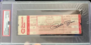 Pete Rose Signed 1985 Baseball 4,192 Hit Game Ticket 9/11/1985  PSA Slab Auto - Picture 1 of 4