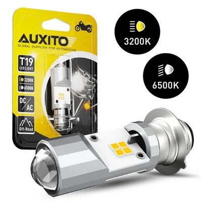 Auxito Motorcycle T19 P15D LED Headlight High Low Beam Bulb 15000LM All-in-1 EXC - Image 1 of 4