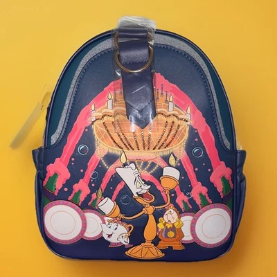 Mochila Loungefly Disney Beauty and the Beast Lumiere com bolsa de moedas nova  - Imagem 1 de 4