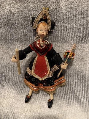 Vintage Klumpe Roldan Cloth Doll Spain Folklore Spanish Dress 1950s - Image 1 of 4