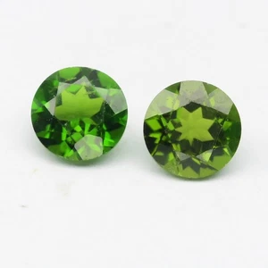 💎 Paar 2 Stück/0,55ct t.w 4mm VS Rund Natürliches Grünes Diopsid - Afrika Edelstein - Bild 1 von 4