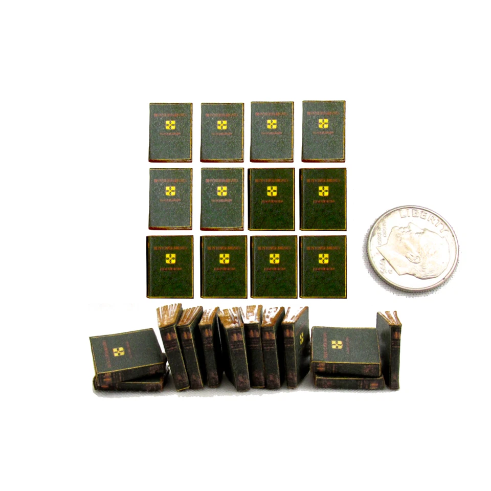 1:24 Scale 12 Pc ENCYCLOPEDIA BOOKS Miniature Prop Faux Books Fill a Bookshelf - Image 1 of 4