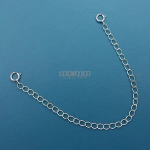 5" Sterling Silver Double Spring Ring Clasps Curb Link Chain Extender - Picture 1 of 3