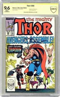 Thor #390 CBCS 9.6 Witnessed Sig Defalco 1988 20-0BD3E6A-007 - Image 1 of 2
