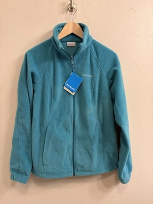 Columbia Women’s Size Medium Teal Blue Three Lakes Full Zip Fleece Jacket - Image 1 of 4