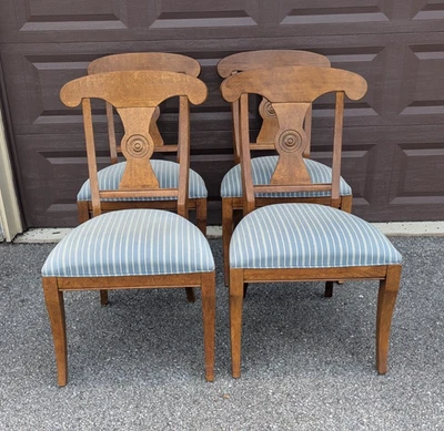 Set Of Four Custom Order Ethan Allen Caroline Side Chairs English Toffee - Image 1 of 4