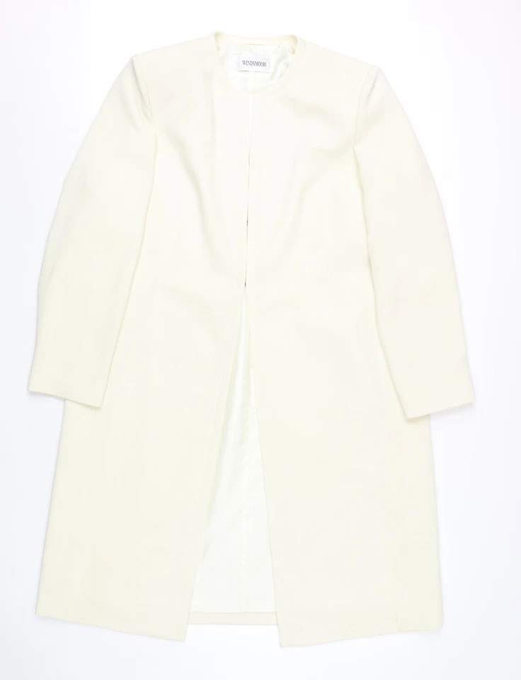 Windsmoor Women's Ivory Long Overcoat Size 16 - Image 1 of 4