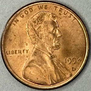 1994 D Mint Mark AU-Details Red Lincoln Penny - Picture 1 of 4