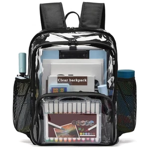 Transparenter Rucksack, 15" transparente Rucksäcke für Schule strapazierfähig durchsichtig Büchertasche... - Bild 1 von 9