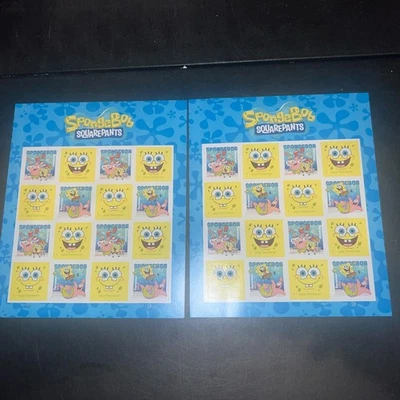 2025 SpongeBob Squarepants USPS Stamps Sheet of 16  2 SHEETS TOTAL New Unused - Image 1 of 3