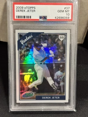 2009 eTopps Derek Jeter RARE UNCIRCULATED REFRACTOR SSP /999 PSA 10 POP 1 - Image 1 of 2