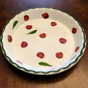Williams Sonoma Cherry Pie Dish, Laurie Gates 1998 9 3/4" Inch Vintage Baking - Picture 1 of 5