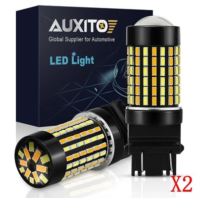 Juego de 2 luces de señal de estacionamiento con conmutación LED 3157 DRL blanco/ámbar sin errores Foto 1 de 4