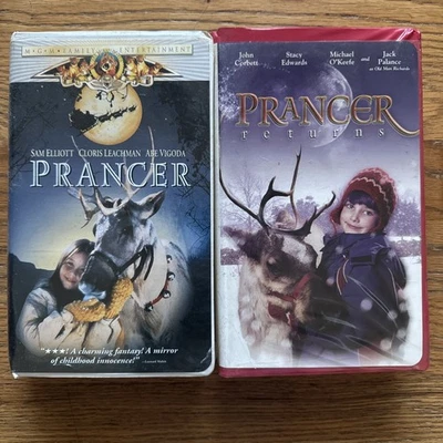 Prancer (1989) & Prancer Returns (2001) VHS Tapes - Christmas Holiday Abe Vigoda - Image 1 of 4