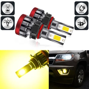 5202 5201 PS19W PS24W Gold LED DRL Fog Light Bulbs For Chevy Silverado GMC, Pair - Picture 1 of 9
