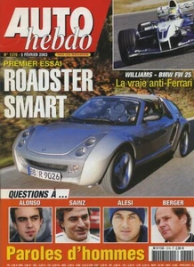 AUTO HEBDO Nr. 1378 05.02.2003 SMART ROADSTER WILLIAMS FW 25 ALONSO ALESI SAINZ - Bild 1 von 1
