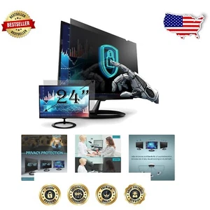 24" Anti-Glare Privacy Filter with Installation Accessories - Secure Your Screen - Picture 1 of 9