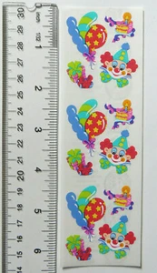Sandylion CLOWN BIRTHDAY PARTY - 1 Strip of Vintage Clown Party Stickers RETIRED - Picture 1 of 2