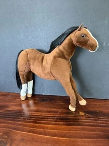 Vintage Applause Plush Horse Bendable Poseabke Legs Brown Black White Markings - Picture 1 of 9