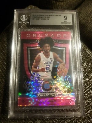 2019-20 Panini Prizm Draft Picks Pink Pulsar #61 Coby White BGS 9 Chicago Bulls - Image 1 of 2