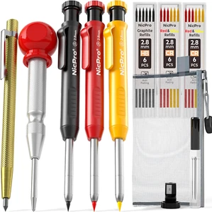 Mechanical Carpenter Pencils Set with Refills, Punch, and Scribe Tool - Picture 1 of 12