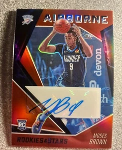 2020-21 Rookies & Stars MOSES BROWN RC AUTO AIRBORNE ROOKIE THUNDER RED PRIZM - Picture 1 of 2