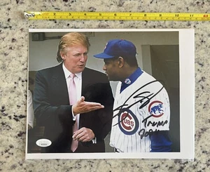 Boys are Back! Sammy Sosa & Trump Photo Signed 8x10 Trump 2024 with COA JSA - Picture 1 of 4