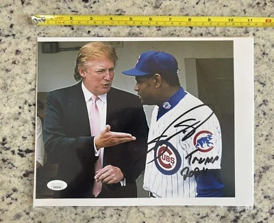 Boys are Back! Sammy Sosa & Trump Photo Signed 8x10 Trump 2024 with COA JSA - Image 1 of 4
