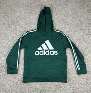 adidas Boy's (Kids) Green Essential Fleece Hoodie (AA7834) Sizes L - Picture 1 of 7
