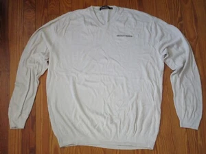 Ashworth Absolut Vodka Sweater Men's XL Ivory V-Neck Silk/Cotton Blend Embroider - Picture 1 of 4
