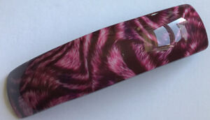 A Dark Pink Fur Print Barrette Hair Clip