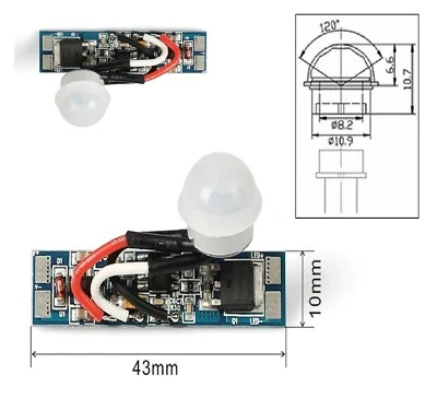 CIRCUITO PIR STRISCIA STRIP LED interruttore SENSORE di PRESENZA barra 12 24V 8A - Immagine 1 di 4