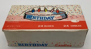 Vintage Happy Birthday Candles Smokeless Blue 24 Boxes 24 Candles Per Box. NOS - Picture 1 of 6