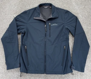 Eddie Bauer Windfoil Thermal Jacket Mens Medium Blue Gray Softshell Full Zip EUC - Picture 1 of 11