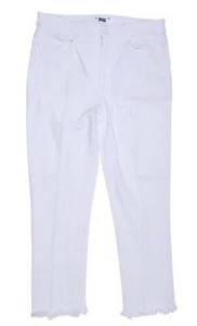 Paige woman's Hoxton Slim Crop raw hem front seam White Crisp Jeans size 30 - Picture 1 of 2